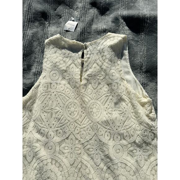 NWT Altar'd State Sleeveless Cream Lace Dress Keyhole Neckline Women's Medium - Picture 10 of 11